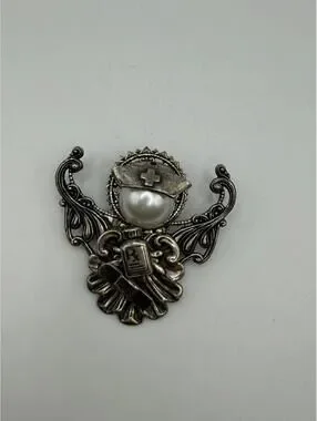Rare | Jewelry | Vintage Rare Guardian Angel Nurse Brooch With Faux ...